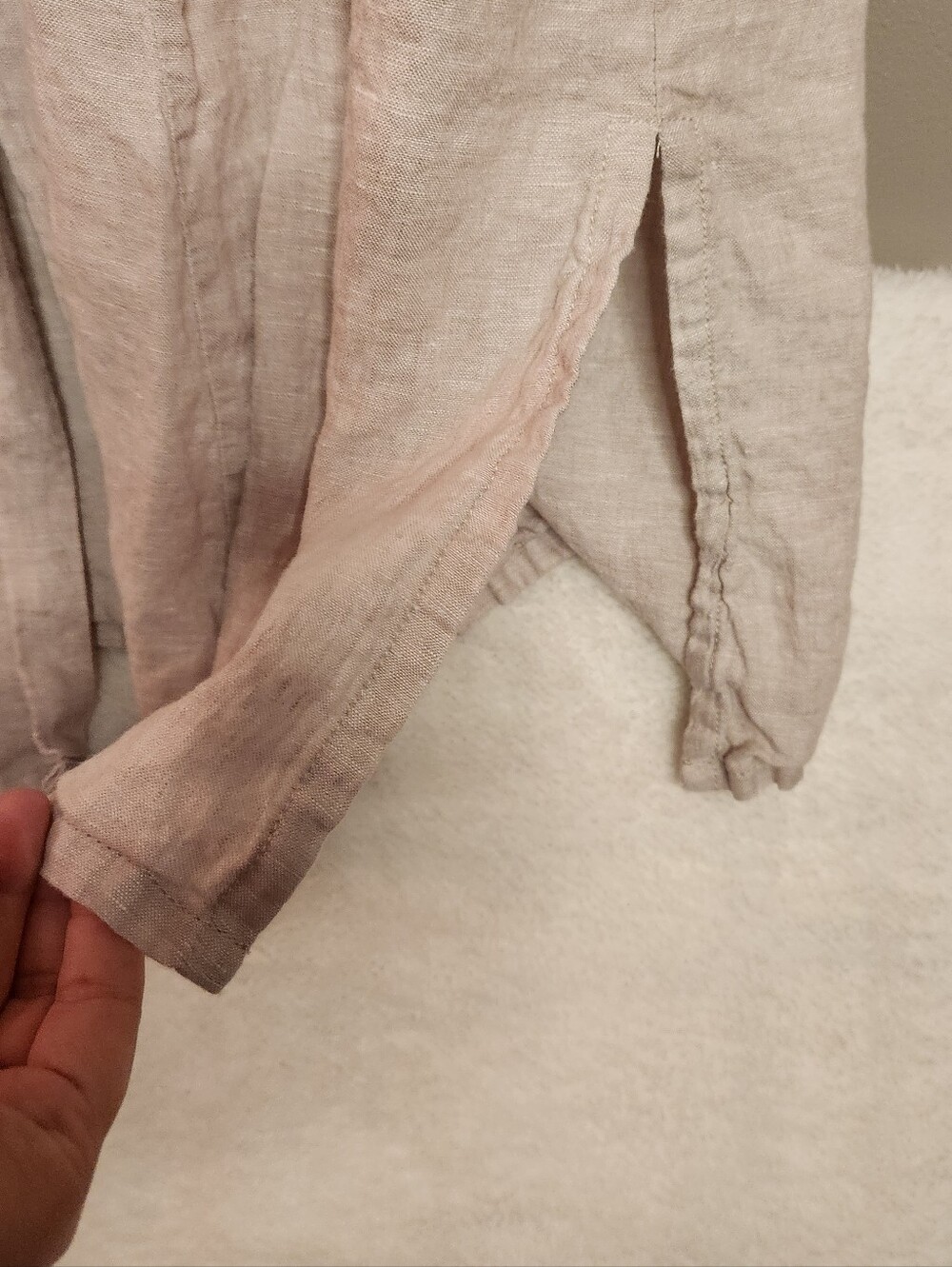 Tahari Sleeveless Linen Button-Front Maxi Dress in Light Beige Size 2 - Picture 7 of 14